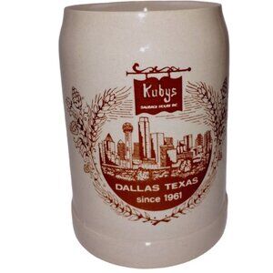 Kubys Sausage House Dallas Texas Pottery Beer Stein 0.5L West Germany Vintage